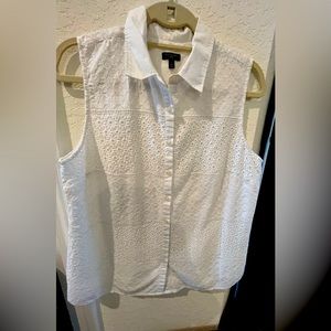 Talbots lined white sleeveless shirt never worn